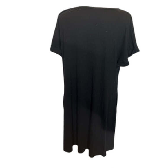 NWOT Weaczzy Tee Shirt Dress Short Sleeve Pockets 2XL V Neck Comfy Casual Black - Picture 2 of 9